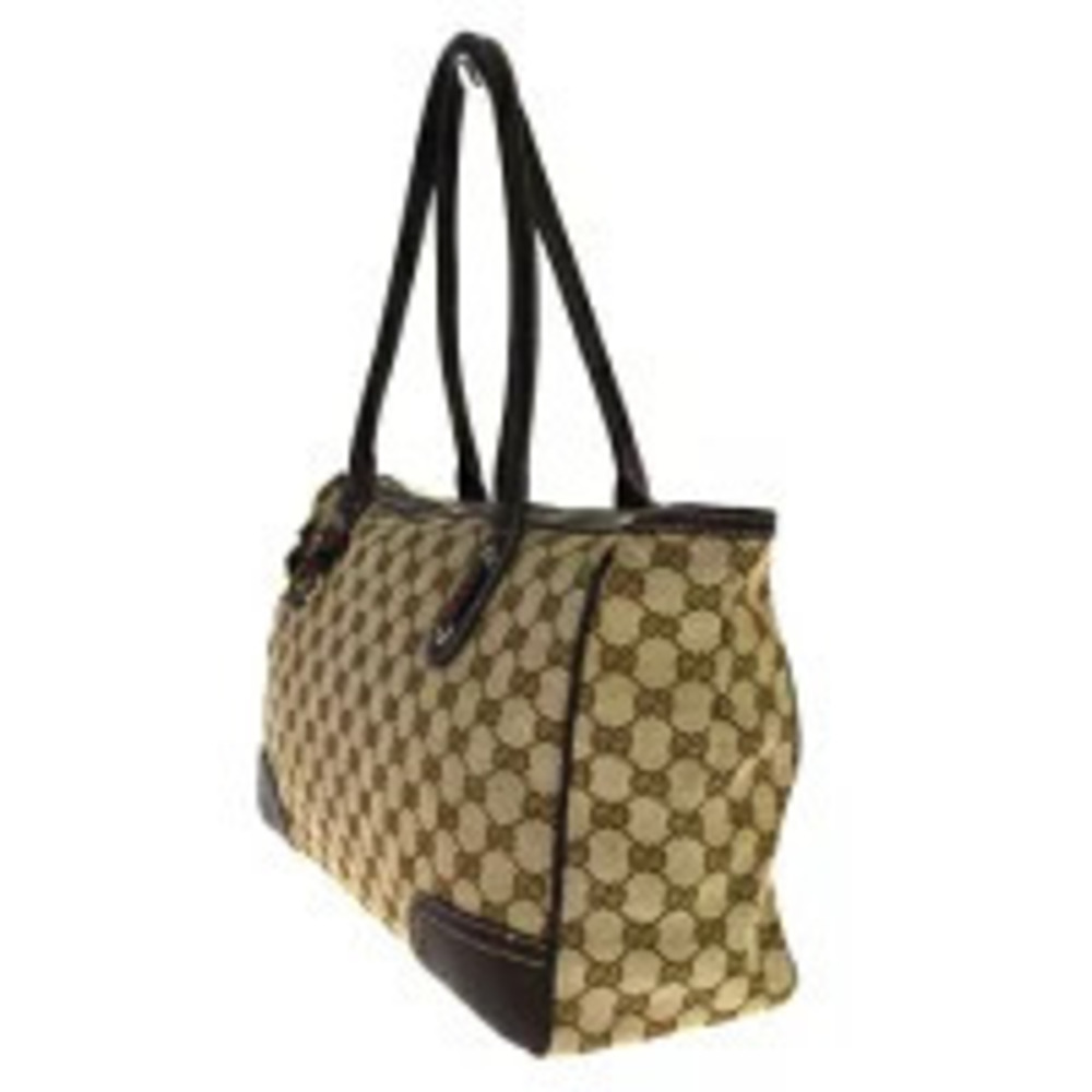 Gucci GG Red Green Sherry Canvas Leather Brown Shoulder Bag Green Brown